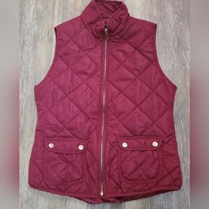 Love Tree Marroon With Gold Embellishments Puffer Vest Womens Size Small
